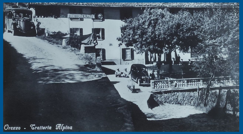 Foto storica della Trattoria Alpina a Orezzo
